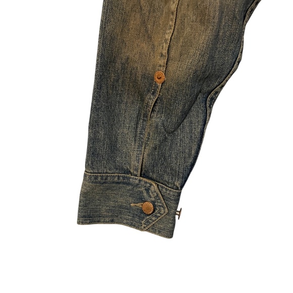 Enyce Men's Faded denim worker jacket with four front pockets. - Picture 14 of 15